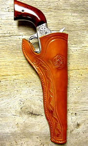 Leather Cowboy Holsters - Old West Leather Frank James Holster and Gun Belt
