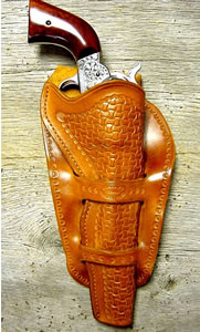Leather Cowboy Holsters - Old West Leather Frank James Holster and Gun Belt