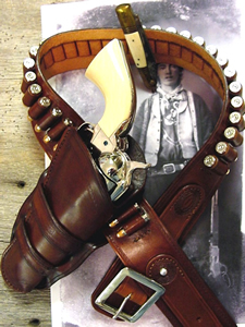 Old West Leather Billy the Kid Historic Cowboy Hero holsters and knife sheaths