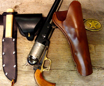 Appaloosa Movie Holsters from Viggo Mortensen and Ed Harris movie - Old West Gun Holsters - Frontier Holsters and Gunleather by Chisholms Trail Leather of Georgia