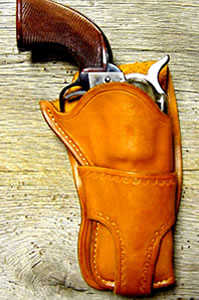 Old West Leather holsters - Cowboy Holsters and Gun Belts - knife sheaths and other old west accessories - SHOWN HERE:  TEXAS MIKE'S JOCKSTRAP HOLSTER