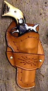 Old West Leather holsters - Cowboy Holsters and Gun Belts - knife sheaths and other old west accessories - SHOWN HERE:  DODGE CITY OLD WEST LEATHER HOLSTER