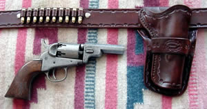 Old West Leather holsters - Cowboy Holsters and Gun Belts - knife sheaths and other old west accessories- SHOWN HERE: JUNIOR HOLSTER AND GUN BELT
