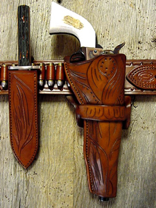 Appaloosa Movie Holsters from Viggo Mortensen and Ed Harris movie - Old West Gun Holsters - Frontier Holsters and Gunleather by Chisholms Trail Leather of Georgia