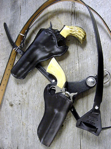 Leather Cowboy Holsters - Old West Leather Frank James Holster and Gun Belt