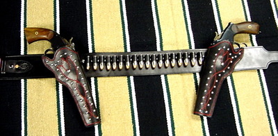 Old West Leather holsters gun belts and knife sheaths