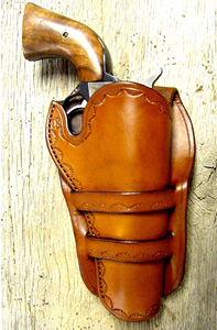 Leather Cowboy Holsters - Old West Leather Frank James Holster and Gun Belt