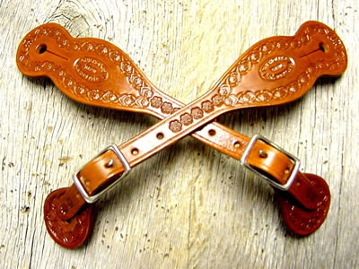 Old West Leather Cuffs - cowboy cuffs - holsters - gun belts in authentic Cowboy hero patterns - Spear point bowie knife with knife sheath shown