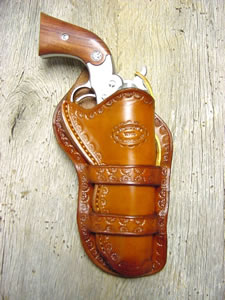 Leather Cowboy Holsters - Old West Leather Frank James Holster and Gun Belt