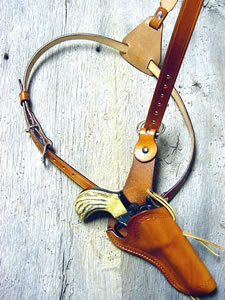 Leather Cowboy Holsters - Old West Leather Frank James Holster and Gun Belt