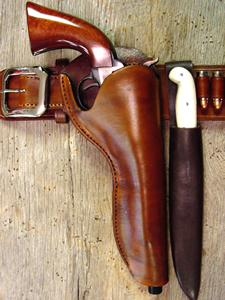 Appaloosa Movie Holsters from Viggo Mortensen and Ed Harris movie - Old West Gun Holsters - Frontier Holsters and Gunleather by Chisholms Trail Leather of Georgia