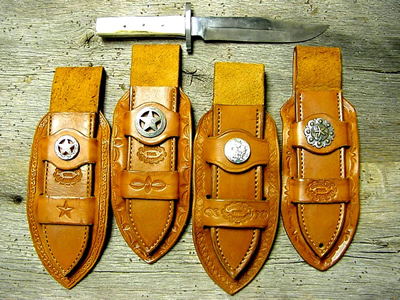 Old West Leather holsters gun belts and knife sheaths
