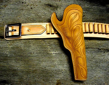 Old West Leather Jesse James Holster and Gun Belt