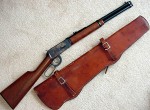 western leather rifle scabbard
